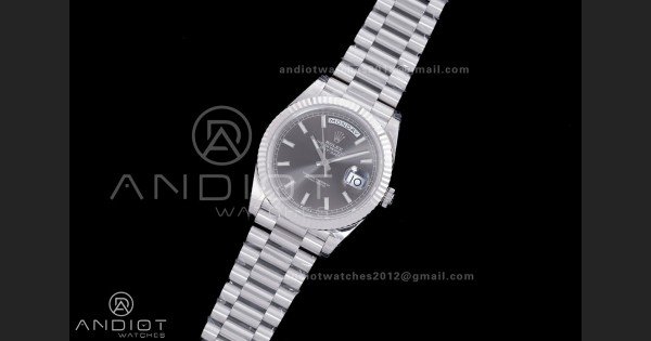 Day Date 228239 40mm 904L SS VSF 1:1 Best Edition Gray Dial Stick Marker On SS President Bracelet DD3255 - Image 3