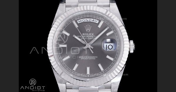 Day Date 228239 40mm 904L SS VSF 1:1 Best Edition Gray Dial Stick Marker On SS President Bracelet DD3255 - Image 4