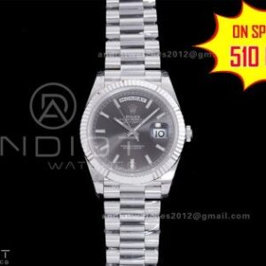 Day Date 228239 40mm 904L SS VSF 1:1 Best Edition Gray Dial Stick Marker On SS President Bracelet DD3255