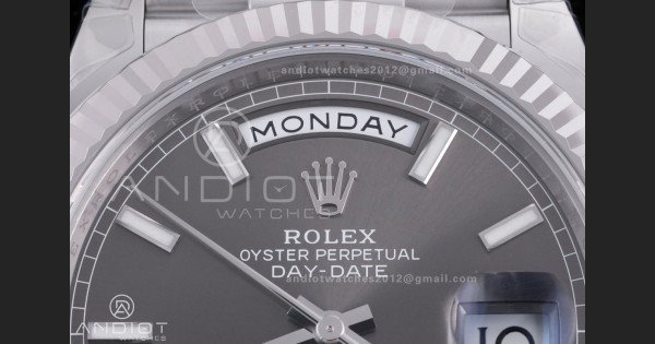 Day Date 228239 40mm 904L SS VSF 1:1 Best Edition Gray Dial Stick Marker On SS President Bracelet DD3255 - Image 5