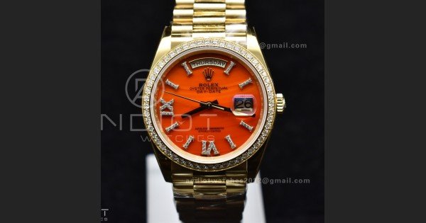 Day Date 36 YG RAF 1:1 Best Edition Red Carnelian Dial on YG Bracelet A2836 - Image 4