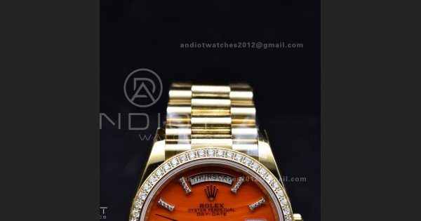 Day Date 36 YG RAF 1:1 Best Edition Red Carnelian Dial on YG Bracelet A2836 - Image 6