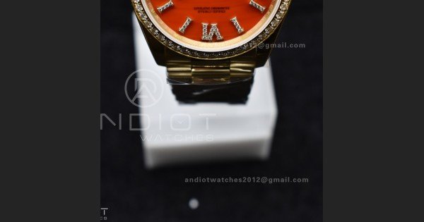 Day Date 36 YG RAF 1:1 Best Edition Red Carnelian Dial on YG Bracelet A2836 - Image 7