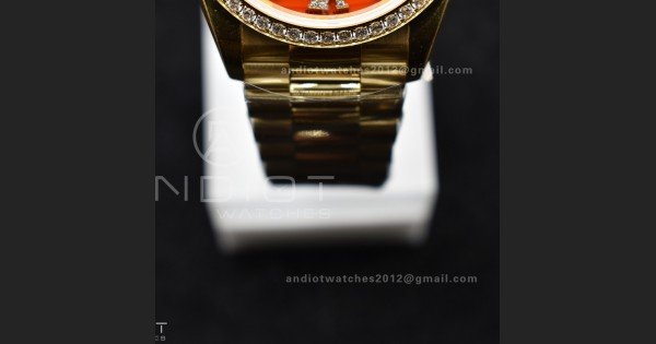 Day Date 36 YG RAF 1:1 Best Edition Red Carnelian Dial on YG Bracelet A2836 - Image 8
