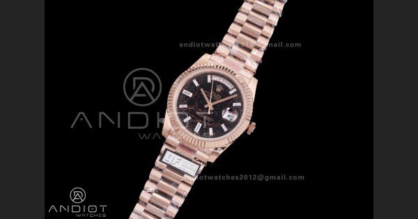 Day Date 40 RG 228235 QF 1:1 Best Edition Eisenkiesel Dial on President Bracelet A2836 (Gain Weight) - Image 2