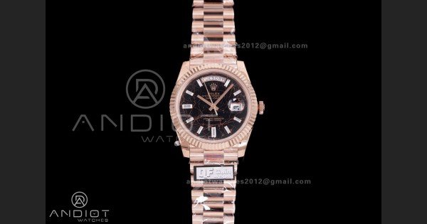 Day Date 40 RG 228235 QF 1:1 Best Edition Eisenkiesel Dial on President Bracelet A2836 (Gain Weight)