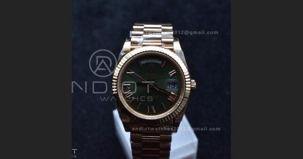 Day Date 40 RG 228235 THBF 1:1 Best Edition Green Roman Dial on President Bracelet VR3255 V3 (Gain Weight) - Image 2