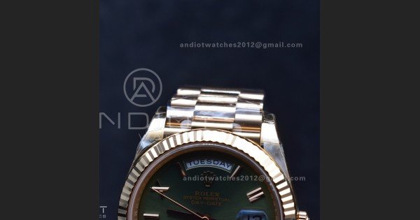 Day Date 40 RG 228235 THBF 1:1 Best Edition Green Roman Dial on President Bracelet VR3255 V3 (Gain Weight) - Image 6