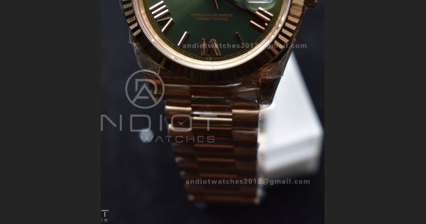 Day Date 40 RG 228235 THBF 1:1 Best Edition Green Roman Dial on President Bracelet VR3255 V3 (Gain Weight) - Image 7