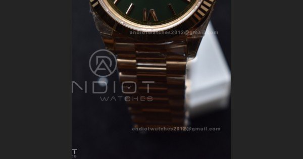 Day Date 40 RG 228235 THBF 1:1 Best Edition Green Roman Dial on President Bracelet VR3255 V3 (Gain Weight) - Image 8