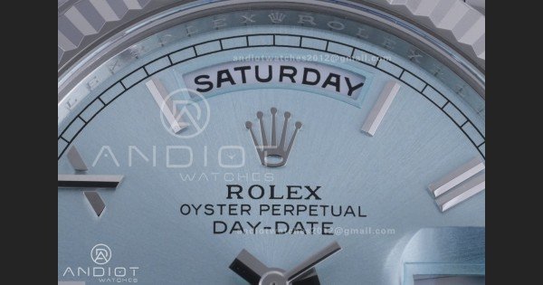 Day Date 40 SS 228236 THBF 1:1 Best Edition Ice Blue Roman Dial on President Bracelet VR3255 V3 (Gain Weight) - Image 4