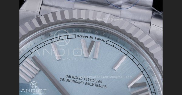 Day Date 40 SS 228236 THBF 1:1 Best Edition Ice Blue Roman Dial on President Bracelet VR3255 V3 (Gain Weight) - Image 6
