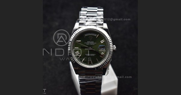 Day Date 40 SS 228239 THBF 1:1 Best Edition Green Roman Dial on President Bracelet VR3255 V3 (Gain Weight) - Image 2