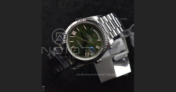 Day Date 40 SS 228239 THBF 1:1 Best Edition Green Roman Dial on President Bracelet VR3255 V3 (Gain Weight) - Image 3