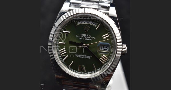 Day Date 40 SS 228239 THBF 1:1 Best Edition Green Roman Dial on President Bracelet VR3255 V3 (Gain Weight) - Image 5
