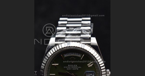 Day Date 40 SS 228239 THBF 1:1 Best Edition Green Roman Dial on President Bracelet VR3255 V3 (Gain Weight) - Image 6
