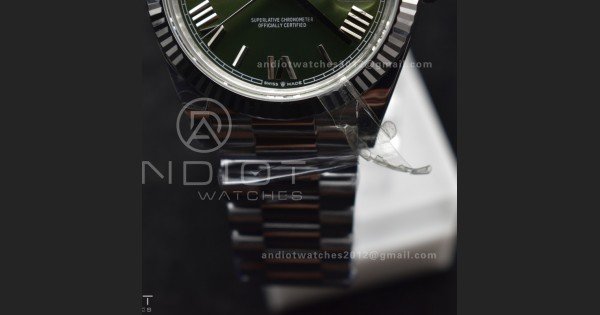 Day Date 40 SS 228239 THBF 1:1 Best Edition Green Roman Dial on President Bracelet VR3255 V3 (Gain Weight) - Image 7