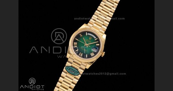 Day Date 40 YG 228238 RCF 1:1 Best Edition Green Ombre Dial on President Bracelet VR3255 (211g) - Image 2