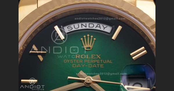 Day Date 40 YG 228238 RCF 1:1 Best Edition Green Ombre Dial on President Bracelet VR3255 (211g) - Image 4