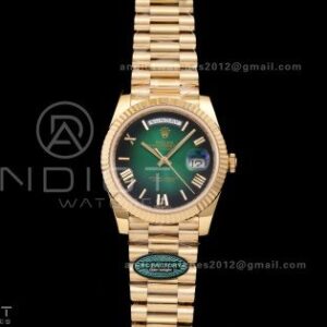 Day Date 40 YG 228238 RCF 1:1 Best Edition Green Ombre Dial on President Bracelet VR3255 (211g)
