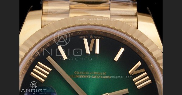 Day Date 40 YG 228238 RCF 1:1 Best Edition Green Ombre Dial on President Bracelet VR3255 (211g) - Image 6