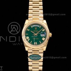 Day Date 40 YG 228238 RCF 1:1 Best Edition Green Roman Dial on President Bracelet VR3255 (211g)