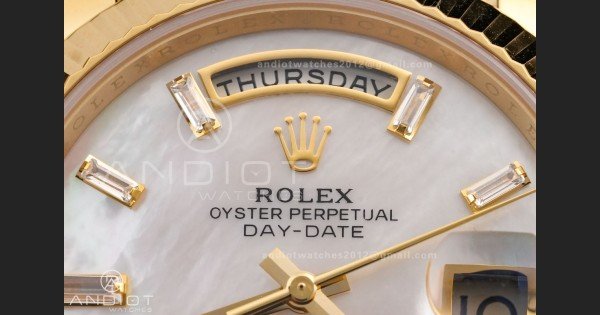 Day Date 40 YG 228238 RCF 1:1 Best Edition White MOP Crystal Dial on President Bracelet VR3255 (211g) - Image 4