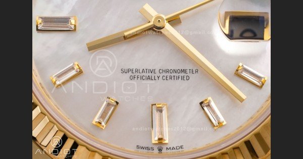 Day Date 40 YG 228238 RCF 1:1 Best Edition White MOP Crystal Dial on President Bracelet VR3255 (211g) - Image 5