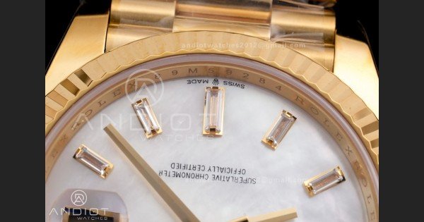 Day Date 40 YG 228238 RCF 1:1 Best Edition White MOP Crystal Dial on President Bracelet VR3255 (211g) - Image 6