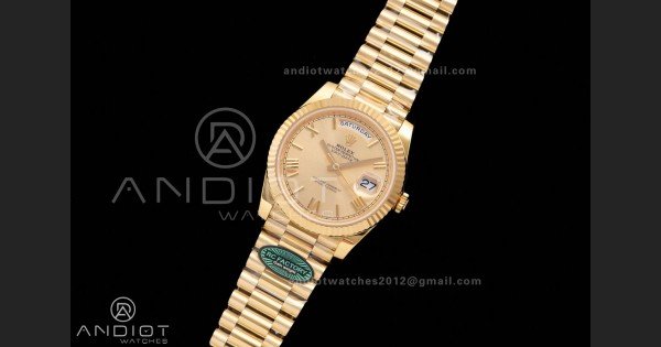 Day Date 40 YG 228238 RCF 1:1 Best Edition YG Roman Dial on President Bracelet VR3255 (211g) - Image 2