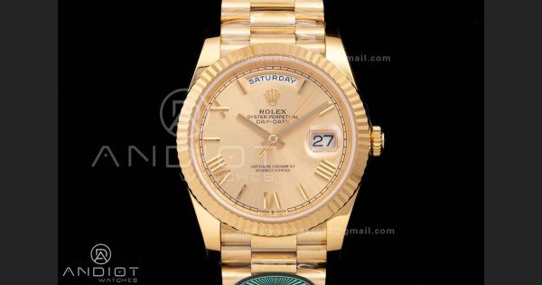 Day Date 40 YG 228238 RCF 1:1 Best Edition YG Roman Dial on President Bracelet VR3255 (211g) - Image 3