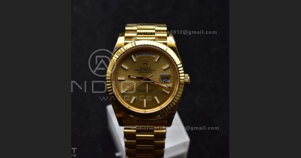 Day Date 40 YG 228238 THBF 1:1 Best Edition Gold Dial on President Bracelet VR3255 V3 (Gain Weight) - Image 2