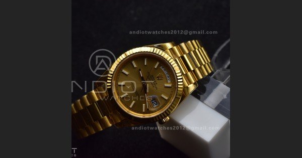 Day Date 40 YG 228238 THBF 1:1 Best Edition Gold Dial on President Bracelet VR3255 V3 (Gain Weight) - Image 3