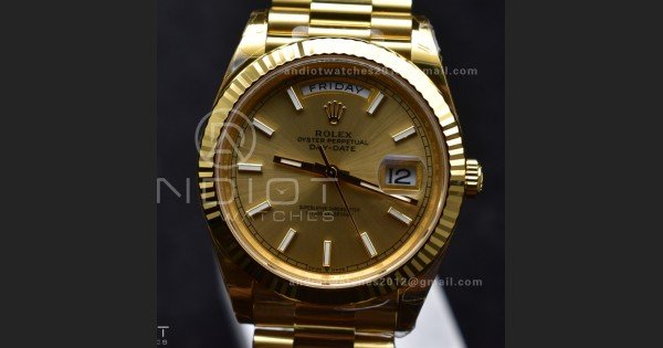 Day Date 40 YG 228238 THBF 1:1 Best Edition Gold Dial on President Bracelet VR3255 V3 (Gain Weight) - Image 4