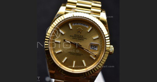 Day Date 40 YG 228238 THBF 1:1 Best Edition Gold Dial on President Bracelet VR3255 V3 (Gain Weight) - Image 5