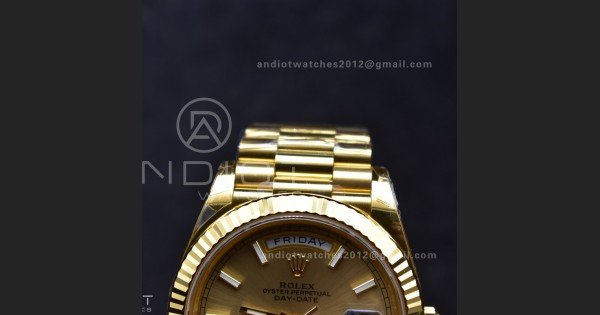 Day Date 40 YG 228238 THBF 1:1 Best Edition Gold Dial on President Bracelet VR3255 V3 (Gain Weight) - Image 6