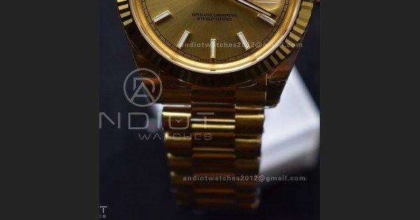 Day Date 40 YG 228238 THBF 1:1 Best Edition Gold Dial on President Bracelet VR3255 V3 (Gain Weight) - Image 7