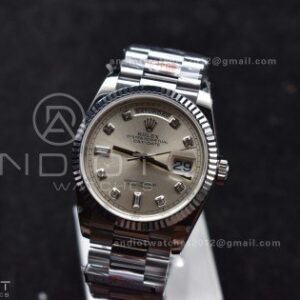 DayDate 36 SS QF Best Edition 904L Steel Silver Diamond Dial on President Bracelet vr3255 V5 (Gain Weight)