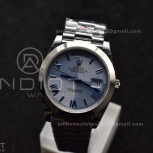 DayDate 40 GMF Tungsten Weighted 904L Steel Blue Dial Roman Markers On President Bracelet A3255 V4