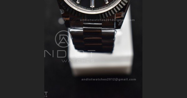 DayDate 40 SS GMF 904L Steel Black Crystal Dial on President Bracelet A2836 V3 (Gain Weight) - Image 8