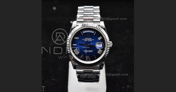 DayDate 40 SS QF Best Edition 904L Steel Ombre Dial on President Bracelet A2836 V4 (Gain Weight) - Image 2