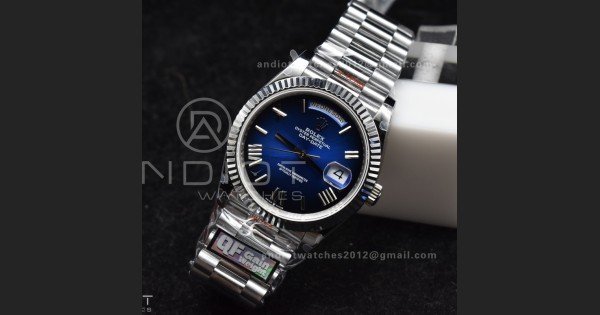 DayDate 40 SS QF Best Edition 904L Steel Ombre Dial on President Bracelet A2836 V4 (Gain Weight) - Image 3