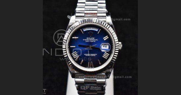DayDate 40 SS QF Best Edition 904L Steel Ombre Dial on President Bracelet A2836 V4 (Gain Weight) - Image 4