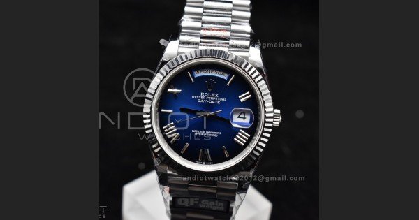 DayDate 40 SS QF Best Edition 904L Steel Ombre Dial on President Bracelet A2836 V4 (Gain Weight) - Image 5