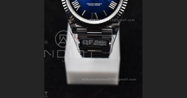 DayDate 40 SS QF Best Edition 904L Steel Ombre Dial on President Bracelet A2836 V4 (Gain Weight) - Image 7