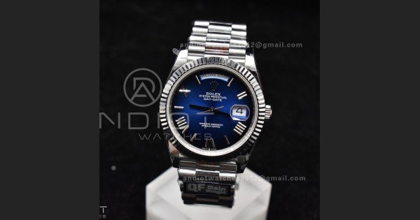 DayDate 40 SS QF Best Edition 904L Steel Ombre Dial on President Bracelet A2836 V4 (Gain Weight)