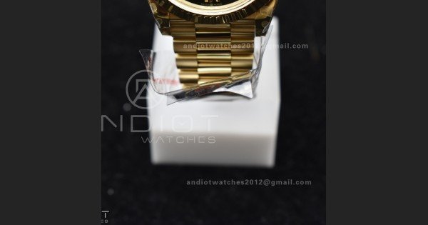 DayDate 40 YG QF Best Edition 904L Steel Green/Black Dial on President Bracelet A2836 V4 (Gain Weight) - Image 8