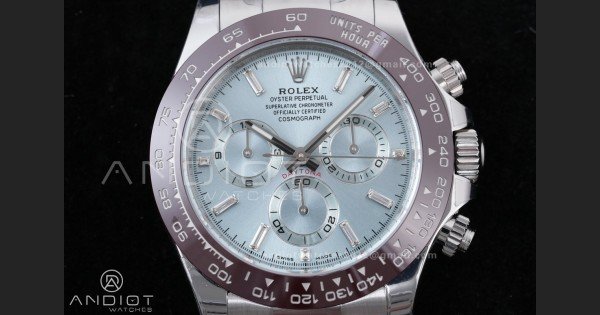 Daytona 116506 Brown Ceramic BTF 1:1 Best Edition Ice Blue Dial Crystal Marker on SS Bracelet DD4130 V2 - Image 3