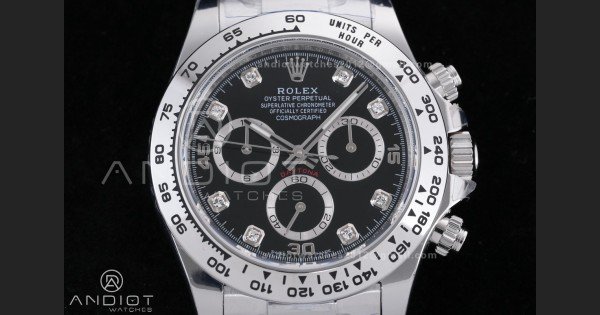 Daytona 116509 BTF 1:1 Best Edition 904L SS Case and Bracelet Black Diamonds Dial DD4130 - Image 3