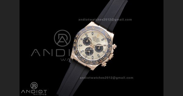 Daytona 116518 BTF 1:1 Best Edition YG/Black Dial on Oysterflex Rubber Strap DD4130 - Image 2
